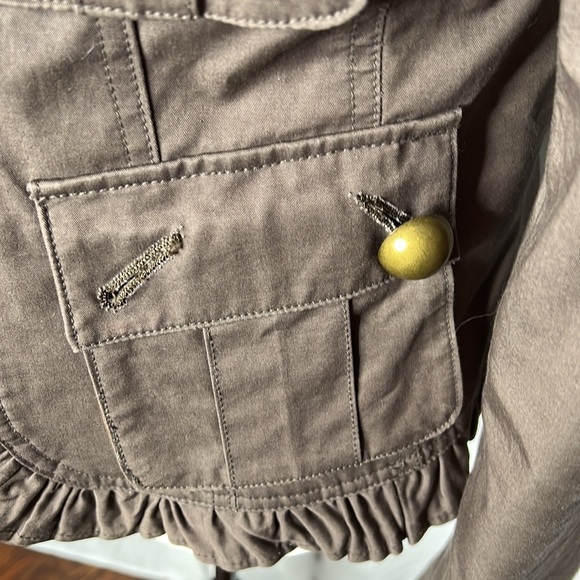 MACKAGE Military Ruffle Blazer in Taupe - Picture 4 of 14